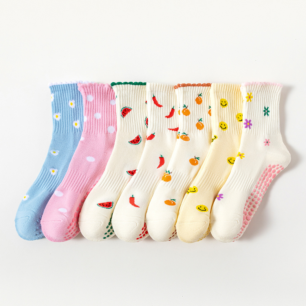 Yoga Socks Women Cotton Fruit  - đánh giá và giá Medias Para Pilates Y Yoga